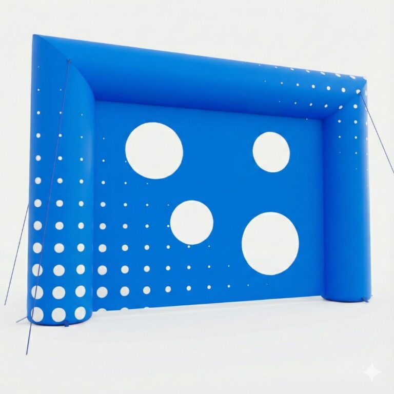 Bramka pneumatyczna do rzutów – dmuchana bramka sportowa (interaktywna atrakcja eventowa)