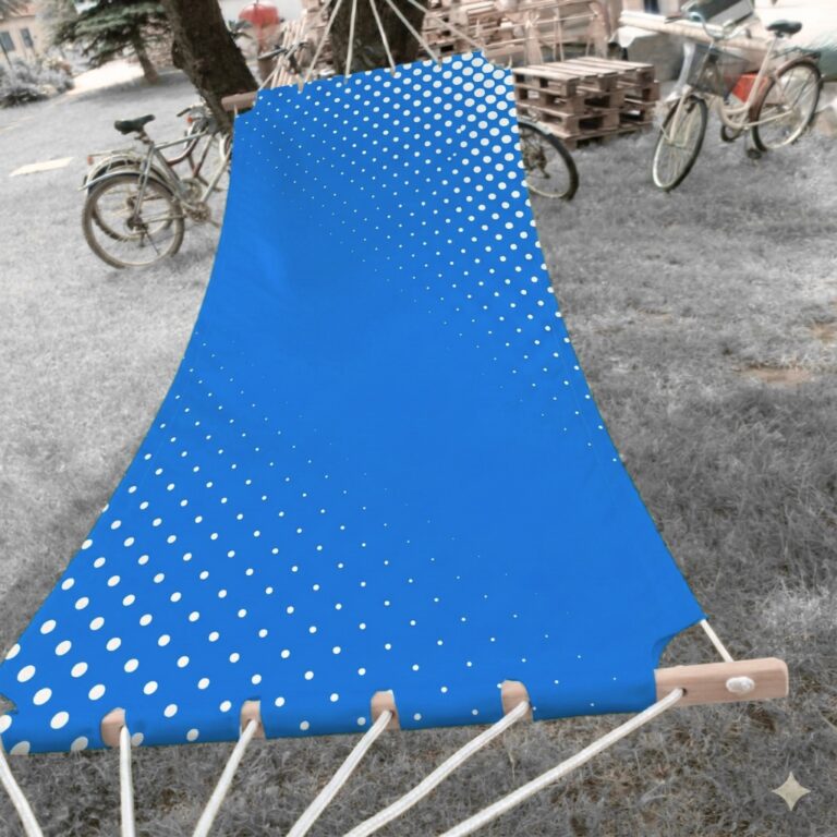 Hamak reklamowy z nadrukiem Lux – wysokiej klasy hamak eventowy z personalizacją (do stref wypoczynkowych)